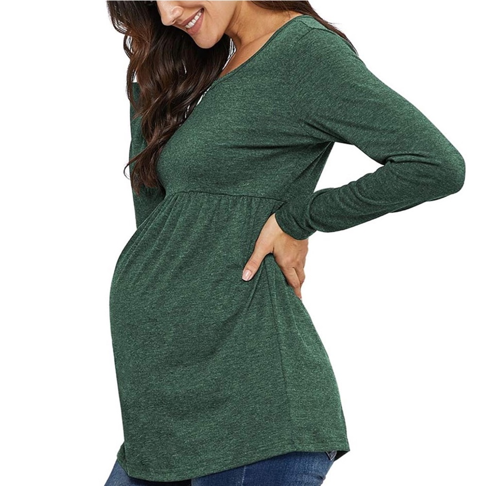 Maternity Long Sleeve Elastic Waist Top - Size XL